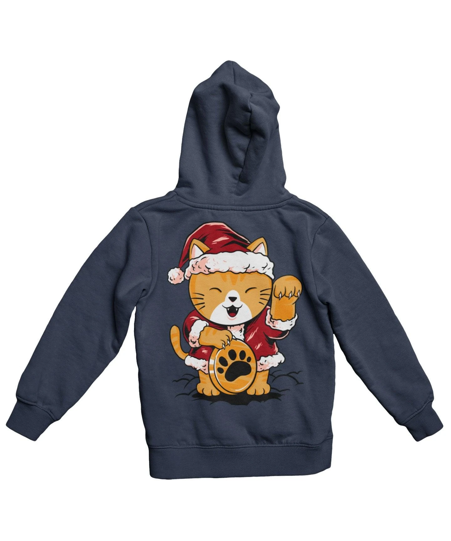 Lucky Meow Santa Back Printed Christmas Hoodie 4 Lucky Meow Santa Back Printed Christmas Hoodie - Image 4