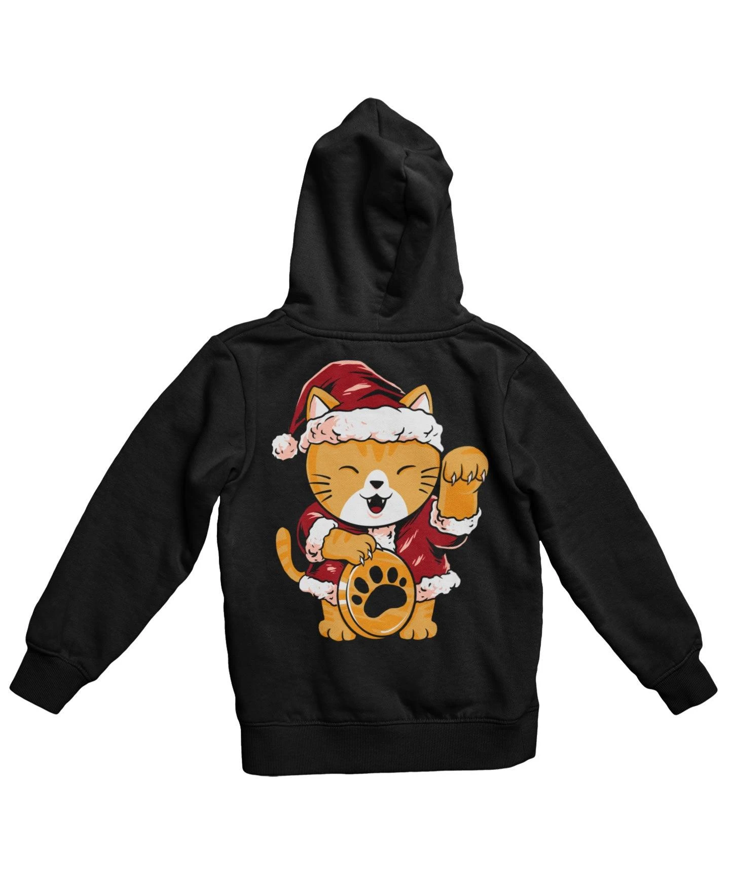 Lucky Meow Santa Back Printed Christmas Hoodie 1 Lucky Meow Santa Back Printed Christmas Hoodie