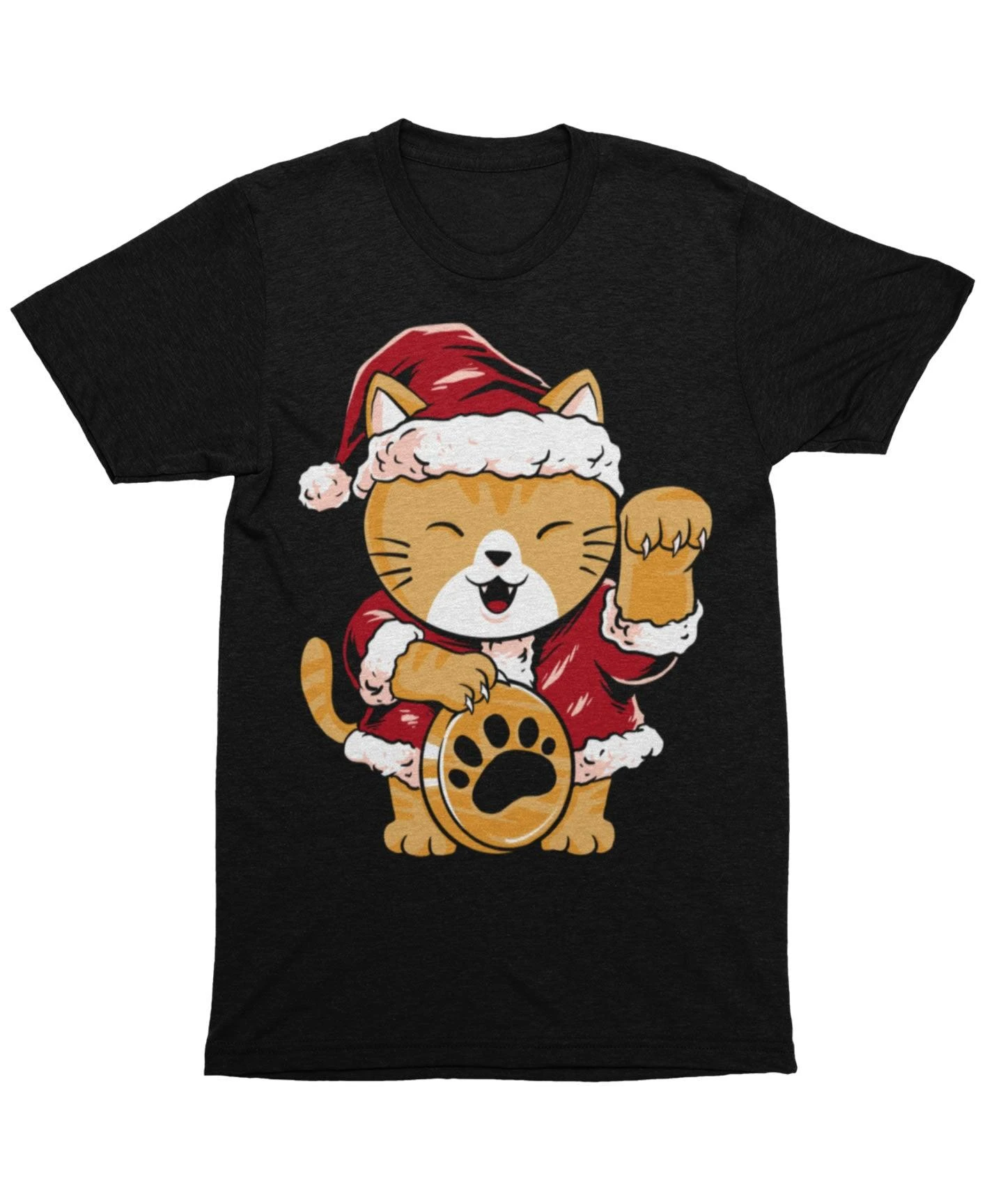 Lucky Meow Santa Unisex Christmas T-Shirt 4 Lucky Meow Santa Unisex Christmas T-Shirt - Image 4