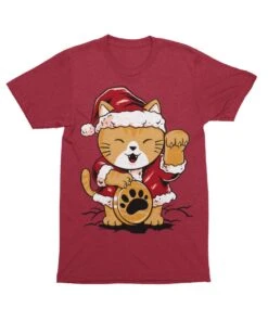 Lucky Meow Santa Unisex Christmas T-Shirt 6 Lucky Meow Santa Unisex Christmas T-Shirt -8 Ball Clothing Store Lucky Meow Santa Unisex Christmas Mens Graphic T Shirt 8Ball 6579