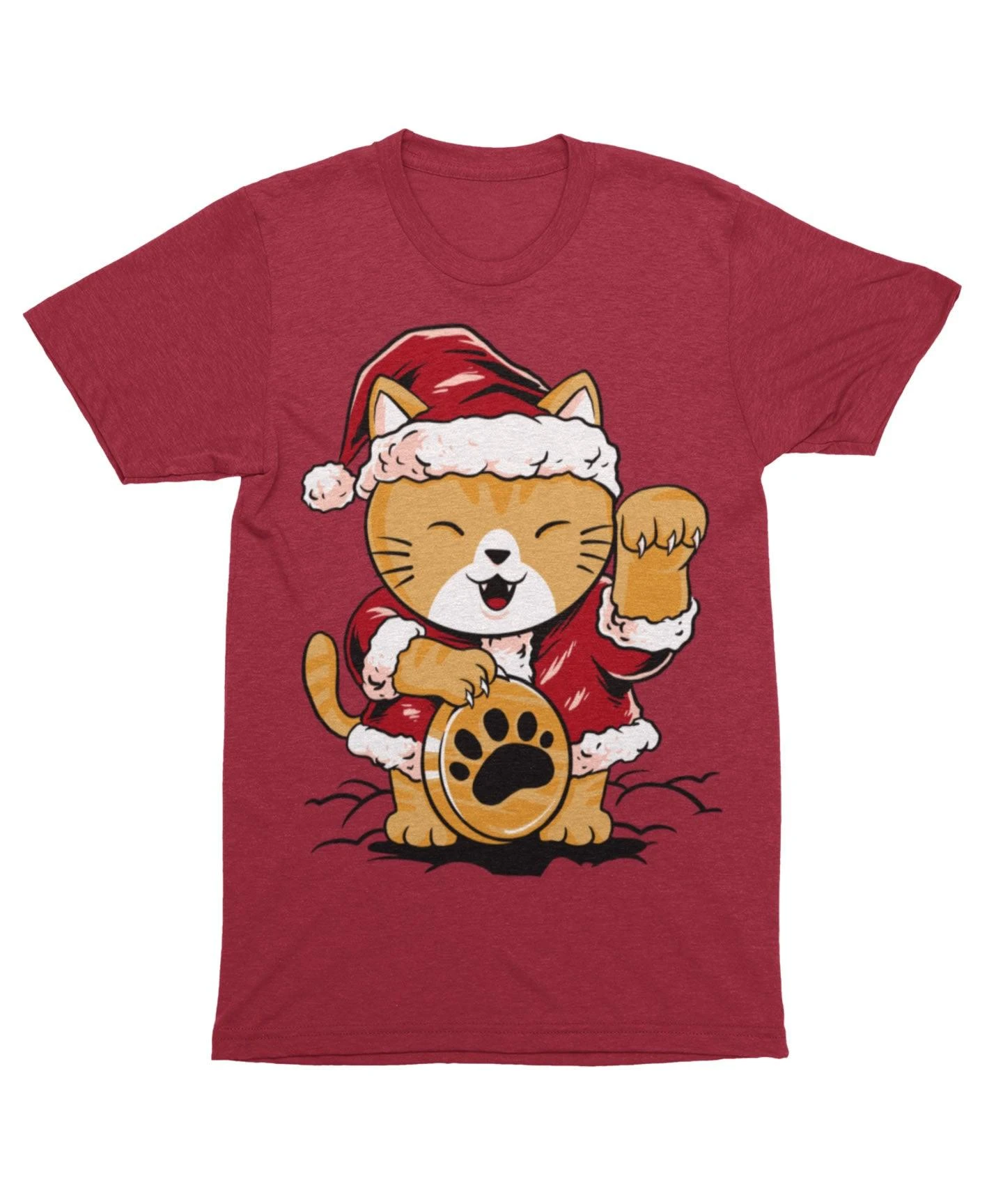 Lucky Meow Santa Unisex Christmas T-Shirt 3 Lucky Meow Santa Unisex Christmas T-Shirt - Image 3
