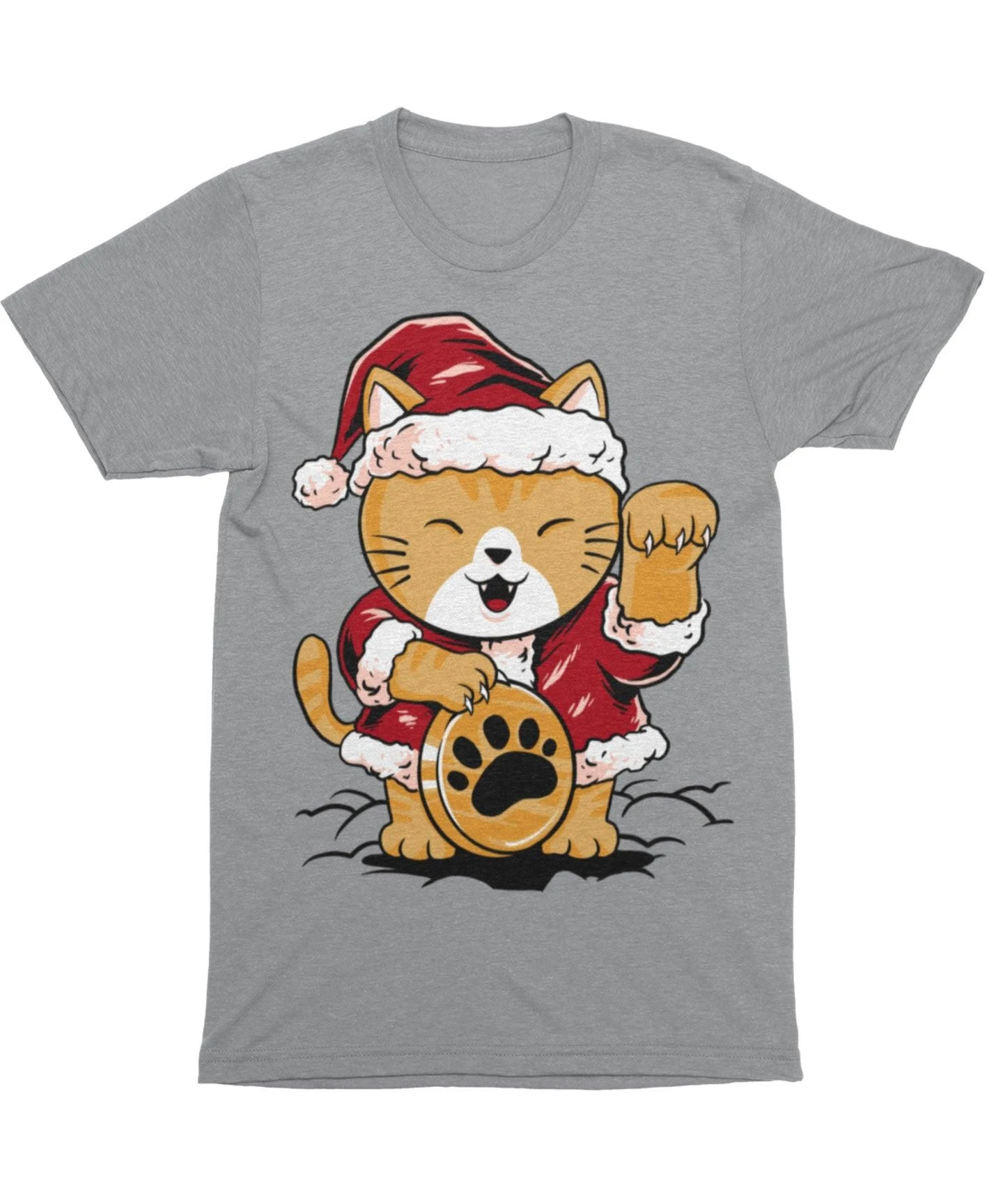 Lucky Meow Santa Unisex Christmas T-Shirt 1 Lucky Meow Santa Unisex Christmas T-Shirt