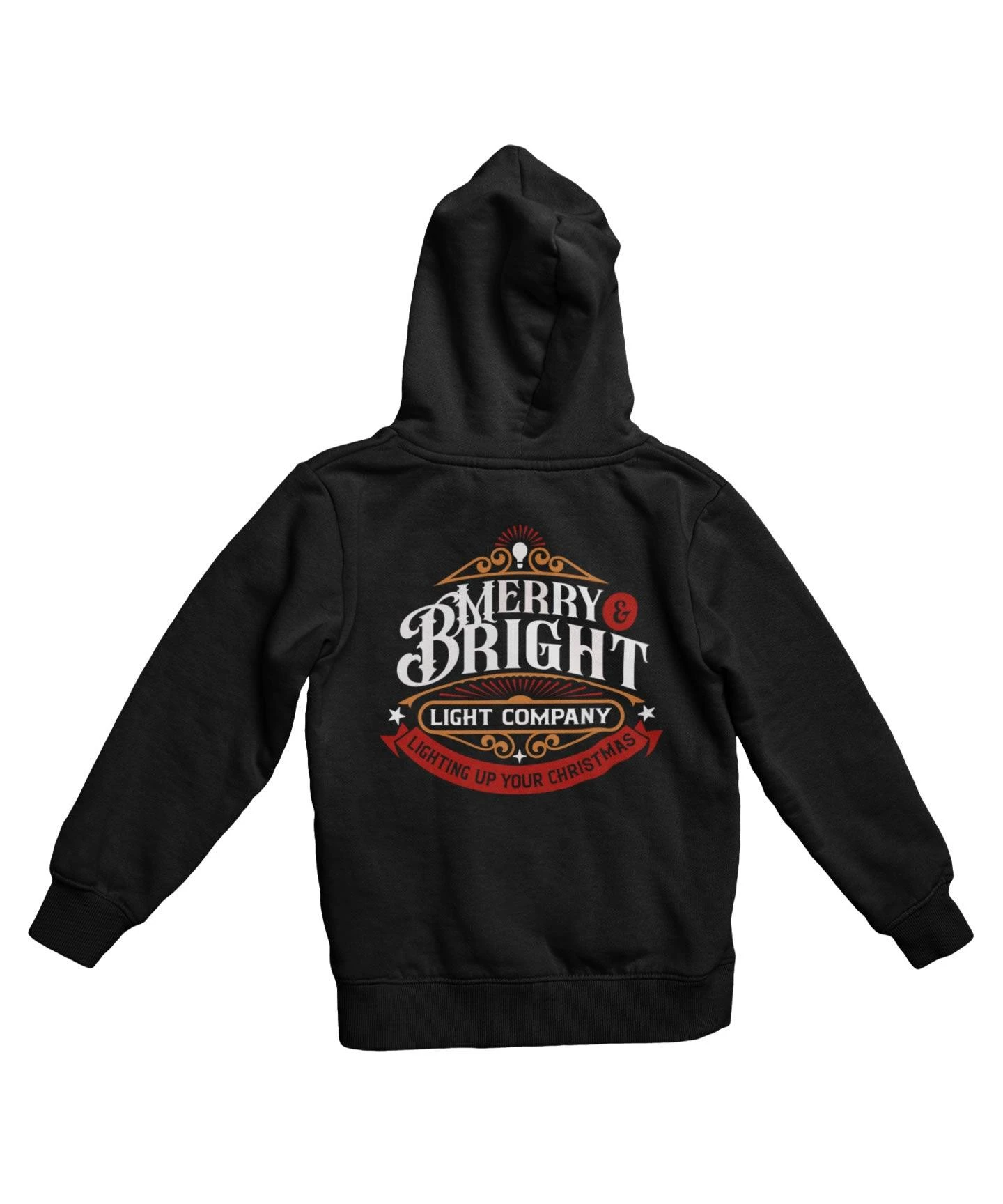 Merry Bright Light Company Colour Back Printed Christmas Hoodie 1 Merry Bright Light Company Colour Back Printed Christmas Hoodie