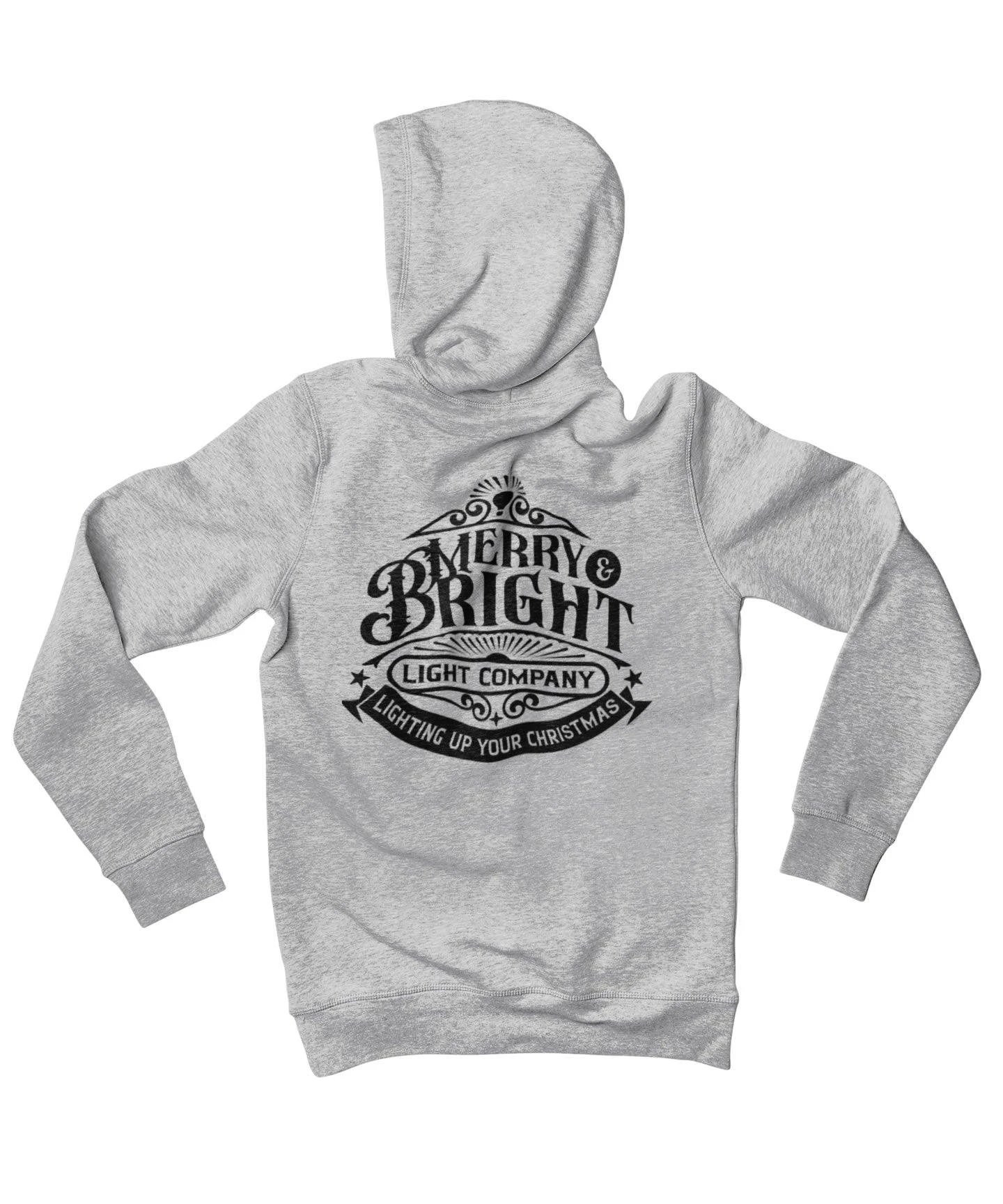 Merry Bright Light Company Mono-Colour Back Printed Christmas Hoodie 1 Merry Bright Light Company Mono-Colour Back Printed Christmas Hoodie