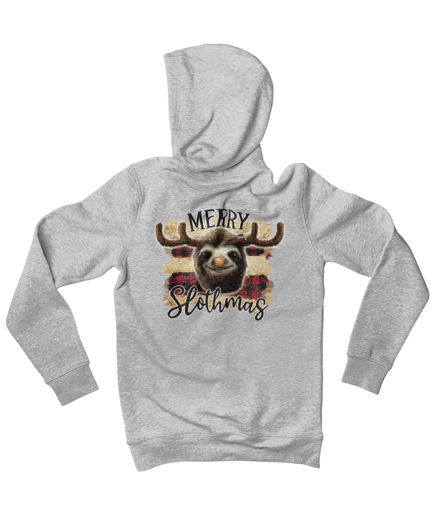 Merry Slothmas Back Printed Sloth Christmas Hoodie 3 Merry Slothmas Back Printed Sloth Christmas Hoodie - Image 3