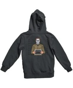 Michael Myers Mugshot Horror Film Tribute Adult Back Printed Hoodie