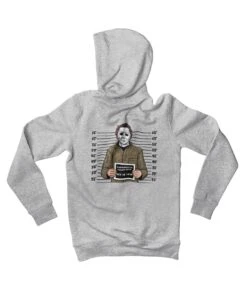 Michael Myers Mugshot Horror Film Tribute Adult Back Printed Hoodie -8 Ball Clothing Store Michael Myers Mugshot Horror Film Tribute Adult Back Printed Hoodie For Men and Women 8Ball 9891