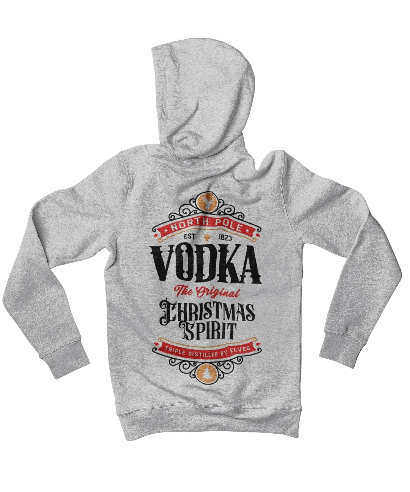 North Pole Vodka Colour Back Printed Christmas Hoodie 3 North Pole Vodka Colour Back Printed Christmas Hoodie - Image 3
