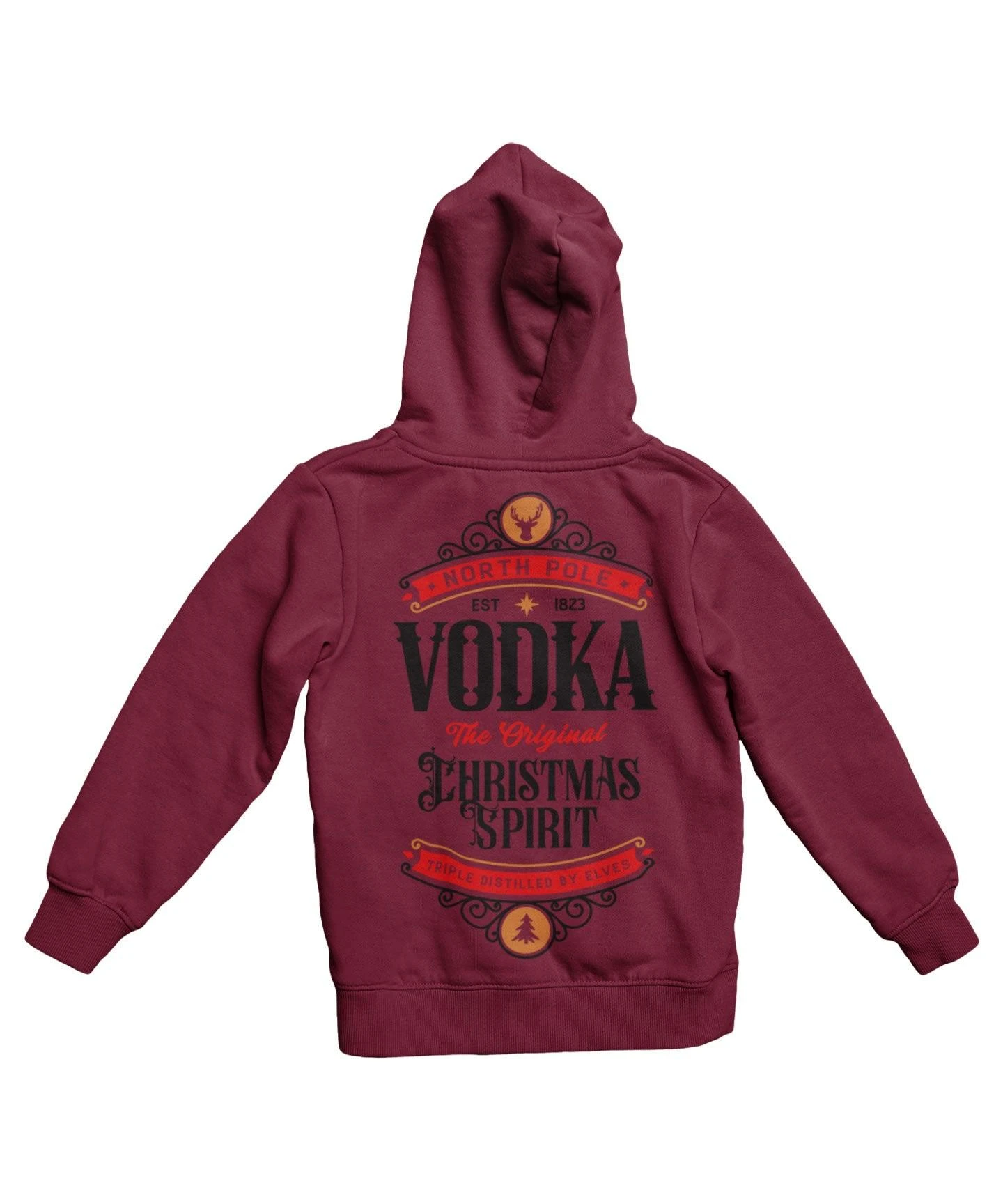 North Pole Vodka Colour Back Printed Christmas Hoodie 2 North Pole Vodka Colour Back Printed Christmas Hoodie - Image 2