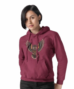 Owl Tattoo Design Adult Front Printed Hoodie