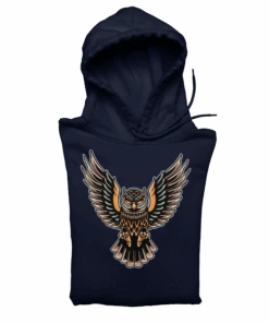 Owl Tattoo Design Adult Front Printed Hoodie -8 Ball Clothing Store Owl Tattoo Design Adult Front Printed Graphic Hoodie 8Ball 3005