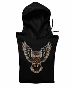 Owl Tattoo Design Adult Front Printed Hoodie -8 Ball Clothing Store Owl Tattoo Design Adult Front Printed Graphic Hoodie 8Ball 5870