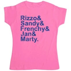Pink Ladies List Womens Style T-Shirt, Inspired By Grease