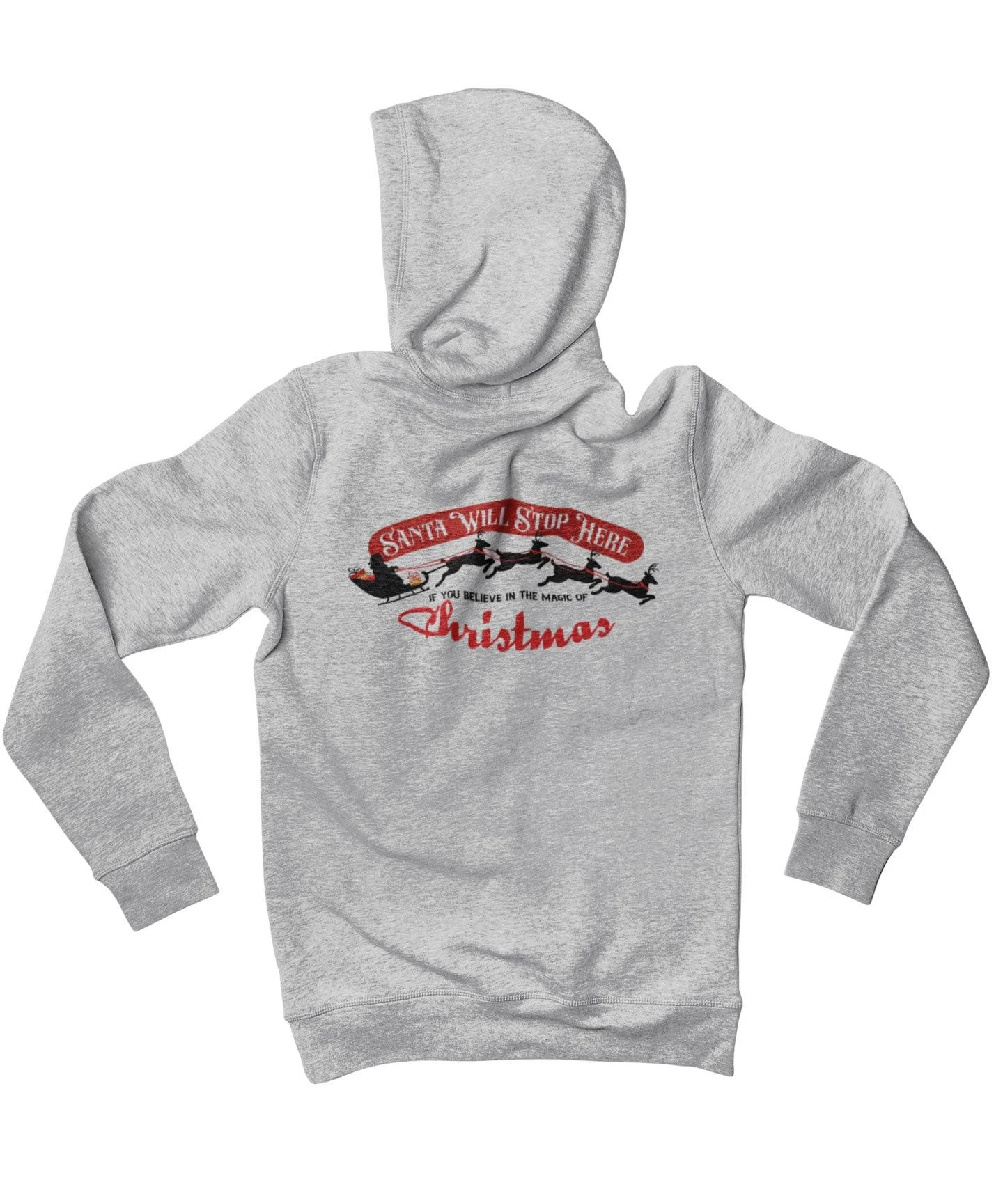 Santa Will Stop Here Colour Back Printed Christmas Hoodie 3 Santa Will Stop Here Colour Back Printed Christmas Hoodie - Image 3