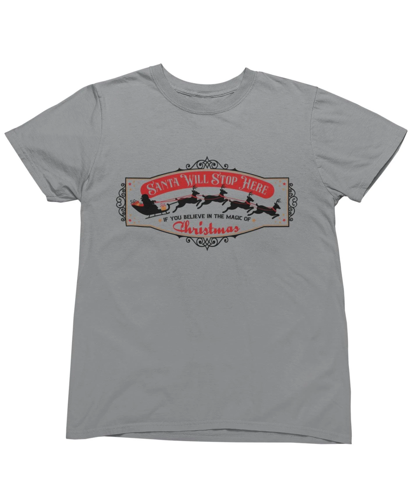Santa Will Stop Here Framed Christmas Unisex T-Shirt 3 Santa Will Stop Here Framed Christmas Unisex T-Shirt - Image 3