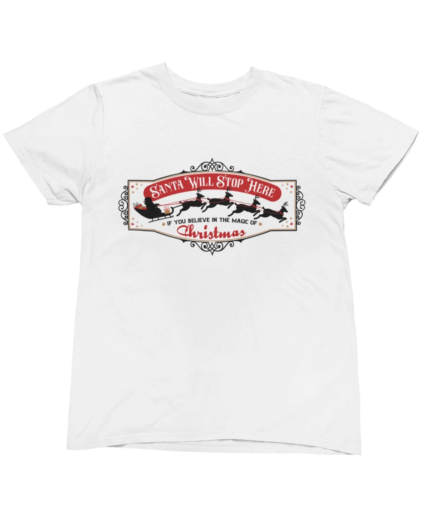 Santa Will Stop Here Framed Christmas Unisex T-Shirt 1 Santa Will Stop Here Framed Christmas Unisex T-Shirt