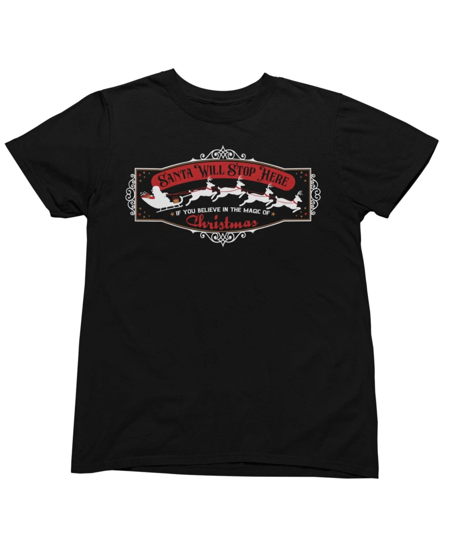 Santa Will Stop Here Framed Christmas Unisex T-Shirt 2 Santa Will Stop Here Framed Christmas Unisex T-Shirt - Image 2