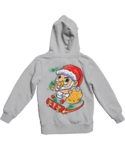 Skateboarding Baby Santa Back Printed Christmas Hoodie -8 Ball Clothing Store Skateboarding Baby Santa Back Printed Christmas Graphic Hoodie 8Ball 5909