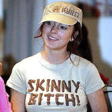 Skinny Bitch Womens Style T-Shirt As Worn By Lindsay Lohan 3 Skinny Bitch Womens Style T-Shirt As Worn By Lindsay Lohan - Image 3