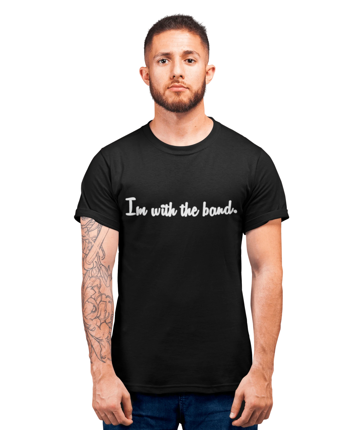 Slogan I'm With The Band T-Shirt 2 Slogan I'm With The Band T-Shirt - Image 2