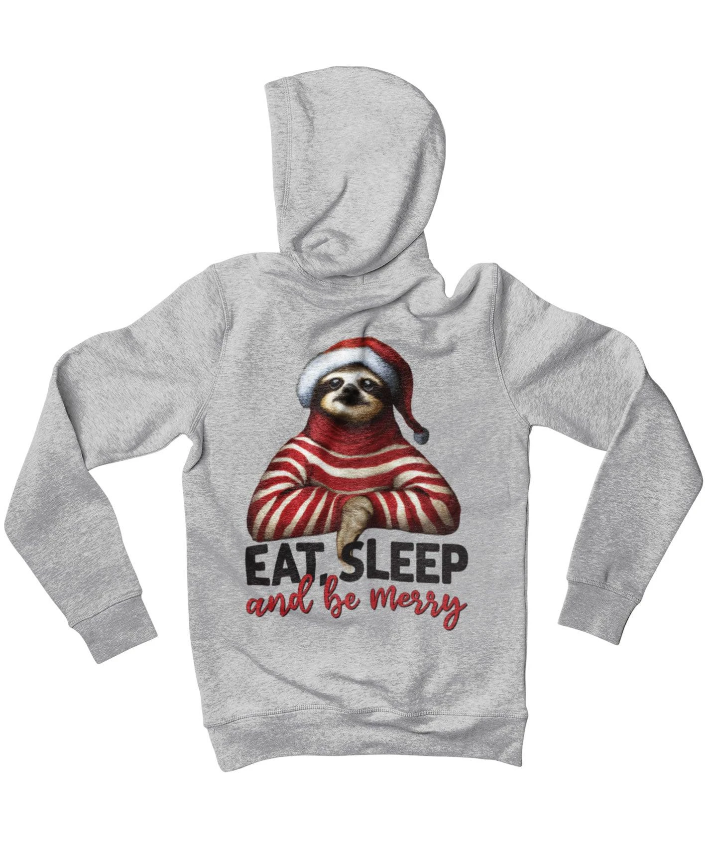 Sloth Eat Sleep Be Merry Christmas Back Printed Hoodie 1 Sloth Eat Sleep Be Merry Christmas Back Printed Hoodie