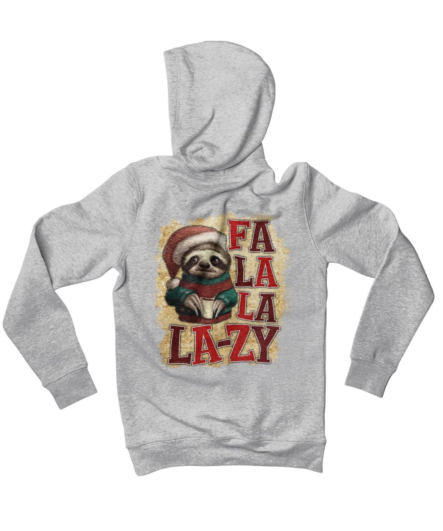 Sloth Fa La La Lazy Christmas Back Printed Hoodie 3 Sloth Fa La La Lazy Christmas Back Printed Hoodie - Image 3