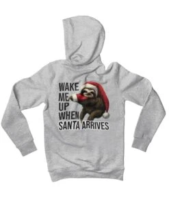 Sloth Wake Me Up When Santa Arrives Christmas Back Printed Hoodie -8 Ball Clothing Store Sloth Wake Me Up When Santa Arrives Christmas Back Printed Graphic Hoodie 8Ball 8082
