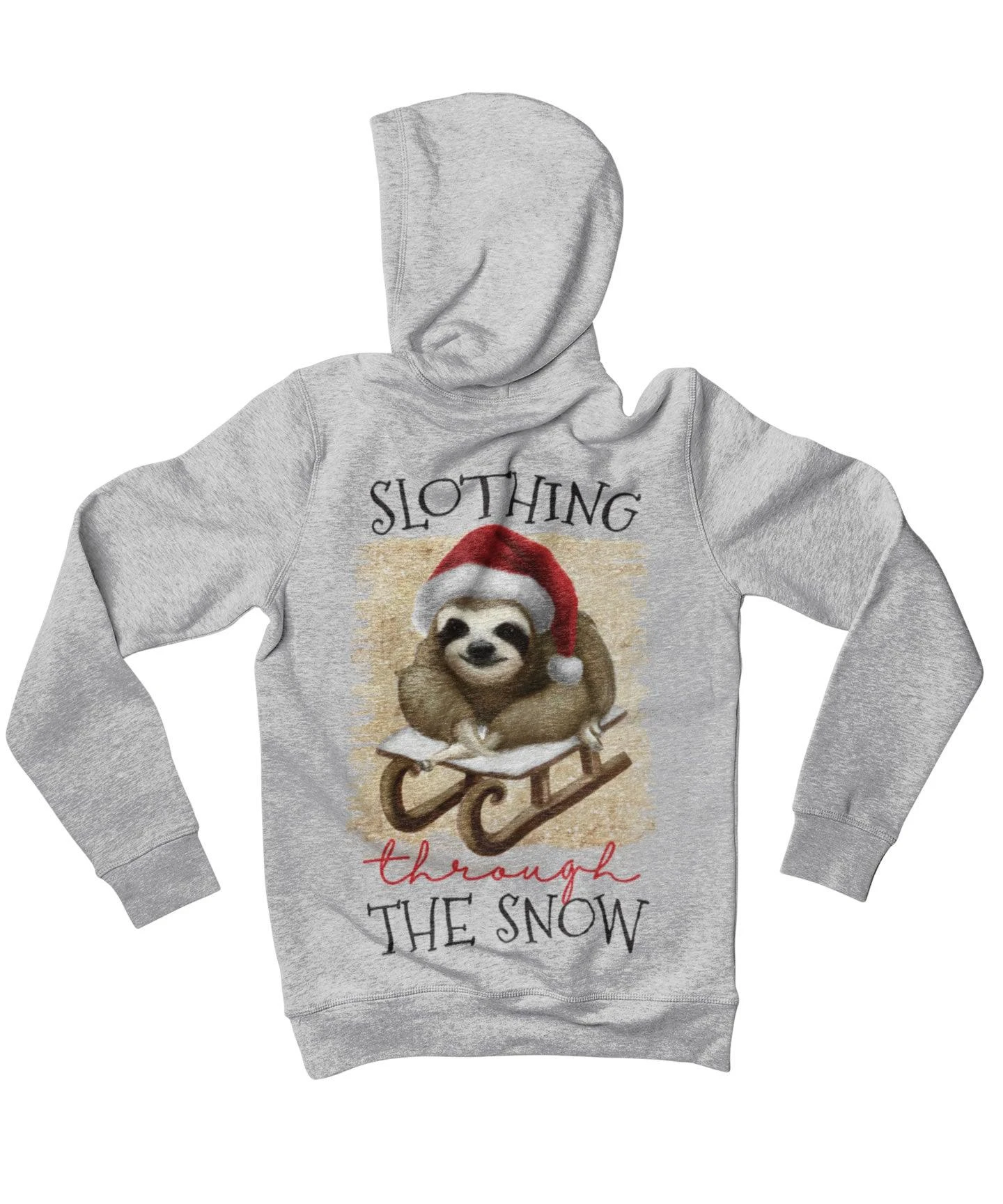 Slothing Through The Snow Christmas Back Printed Hoodie 3 Slothing Through The Snow Christmas Back Printed Hoodie - Image 3