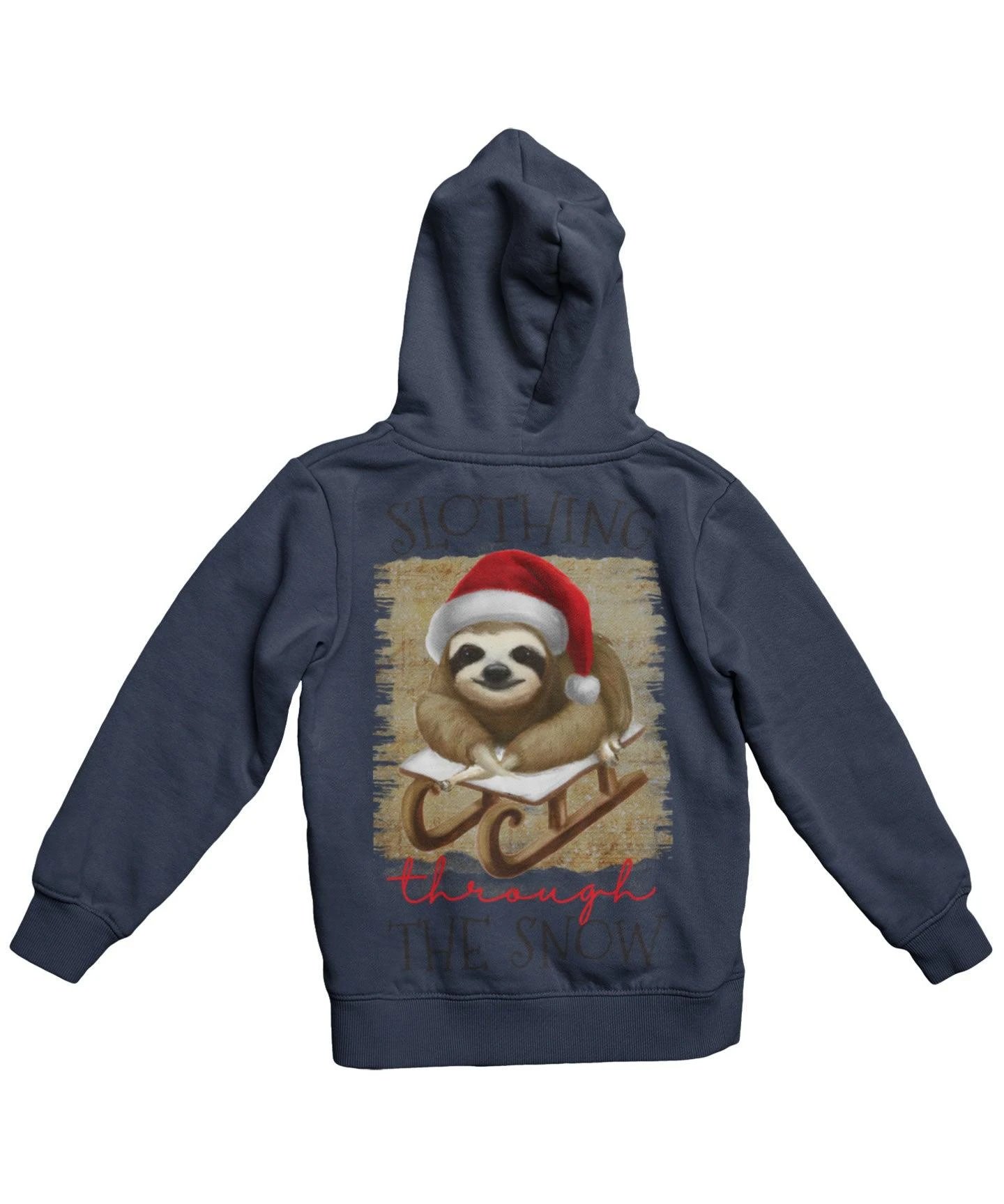 Slothing Through The Snow Christmas Back Printed Hoodie 4 Slothing Through The Snow Christmas Back Printed Hoodie - Image 4