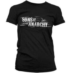 Sons Of Anarchy US Flag Text Logo T-Shirt For Women