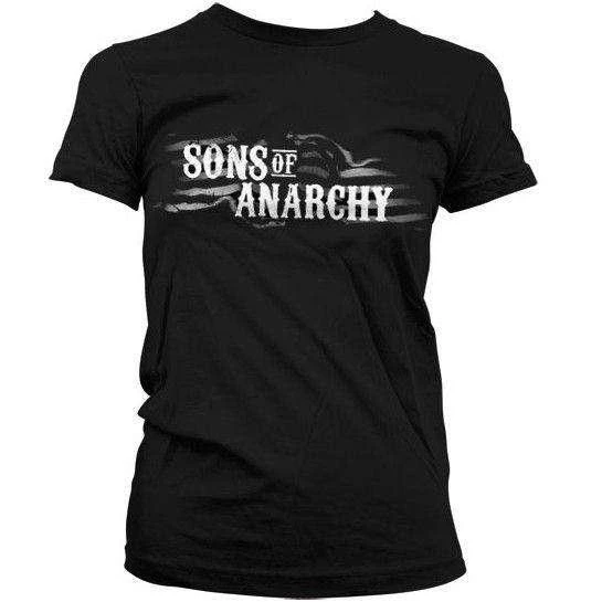 Sons Of Anarchy US Flag Text Logo T-Shirt For Women 1 Sons Of Anarchy US Flag Text Logo T-Shirt For Women