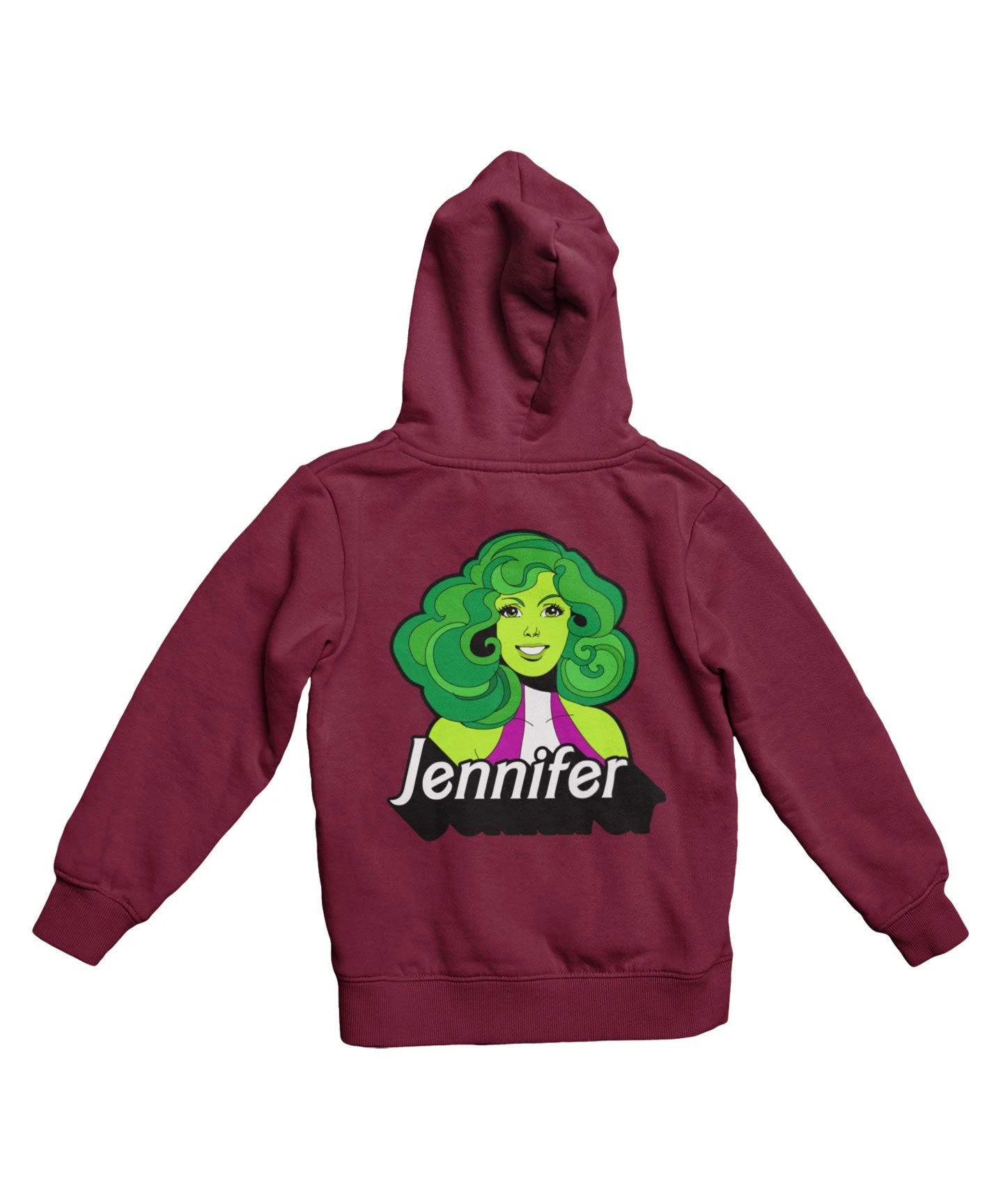 Top Notchy Barbie She Hulk Back Printed Hoodie 3 Top Notchy Barbie She Hulk Back Printed Hoodie - Image 3