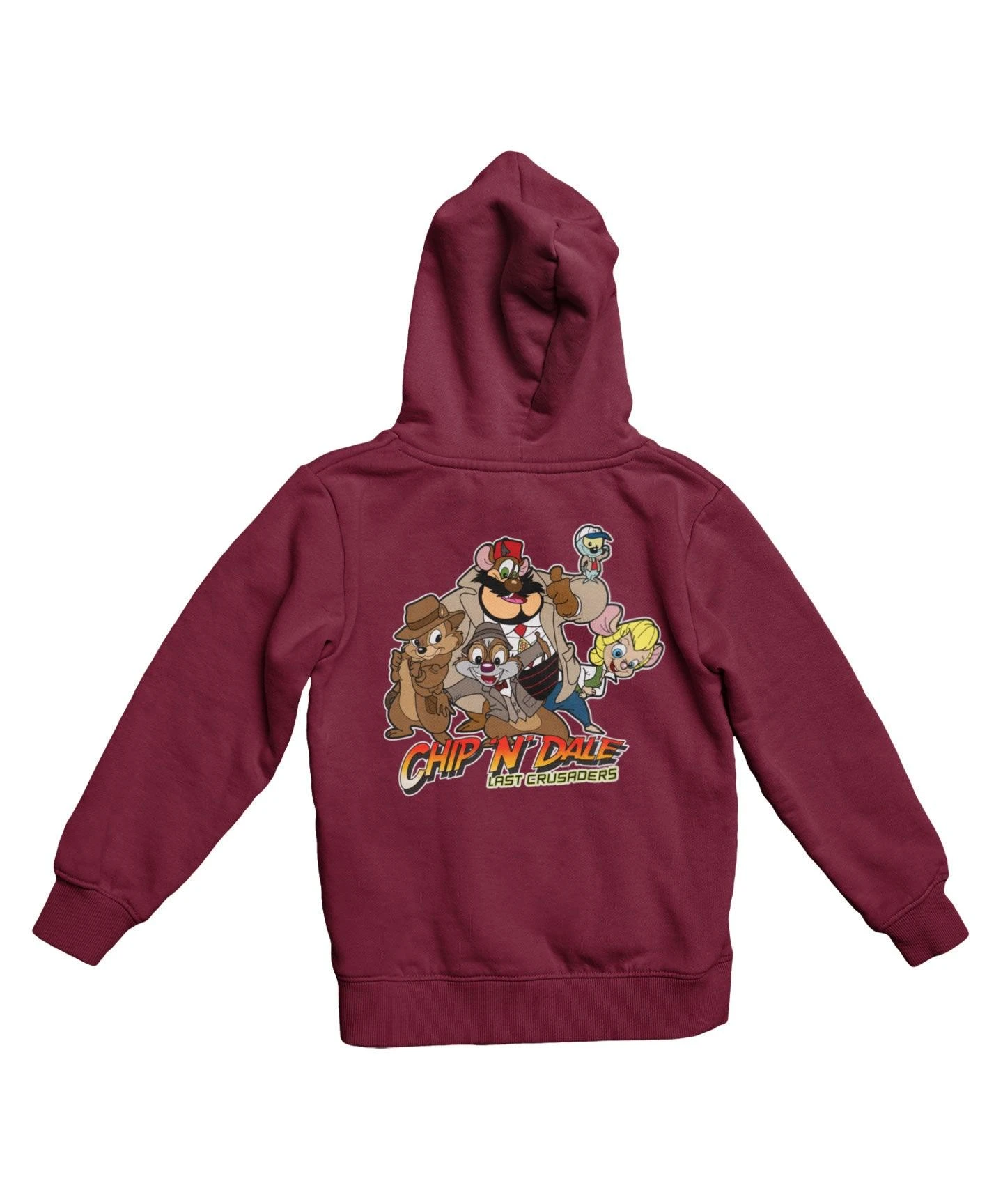 Top Notchy Chip N Dale Last Crusaders Back Printed Hoodie 2 Top Notchy Chip N Dale Last Crusaders Back Printed Hoodie - Image 2