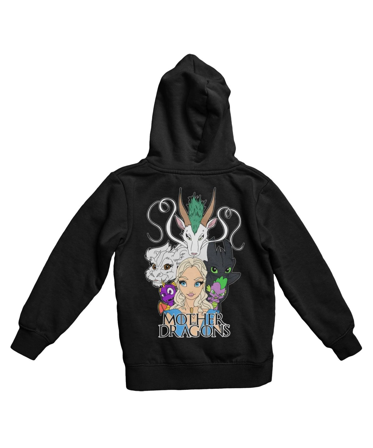 Top Notchy Mother Of Dragons Back Printed Hoodie 2 Top Notchy Mother Of Dragons Back Printed Hoodie - Image 2