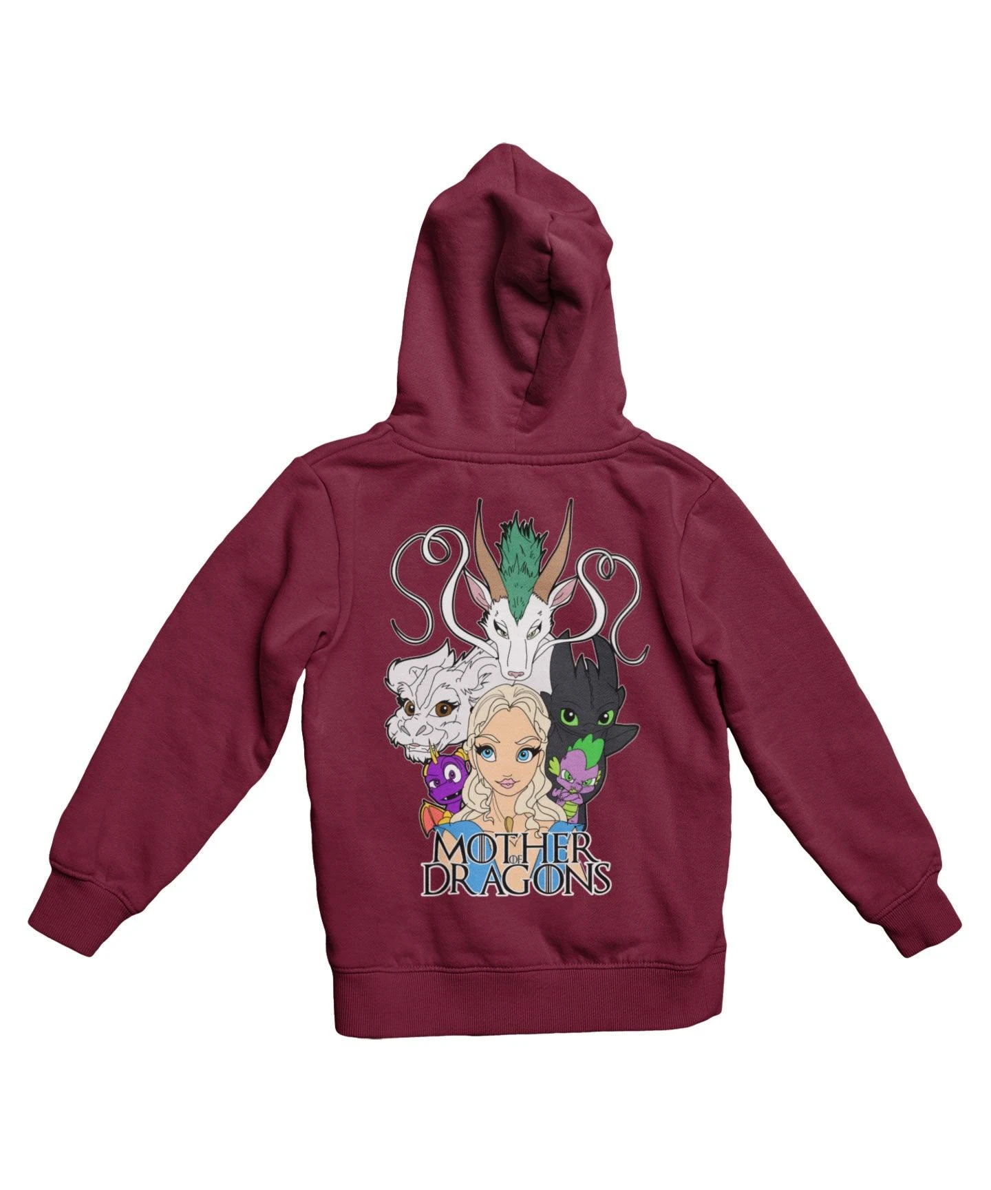 Top Notchy Mother Of Dragons Back Printed Hoodie 1 Top Notchy Mother Of Dragons Back Printed Hoodie