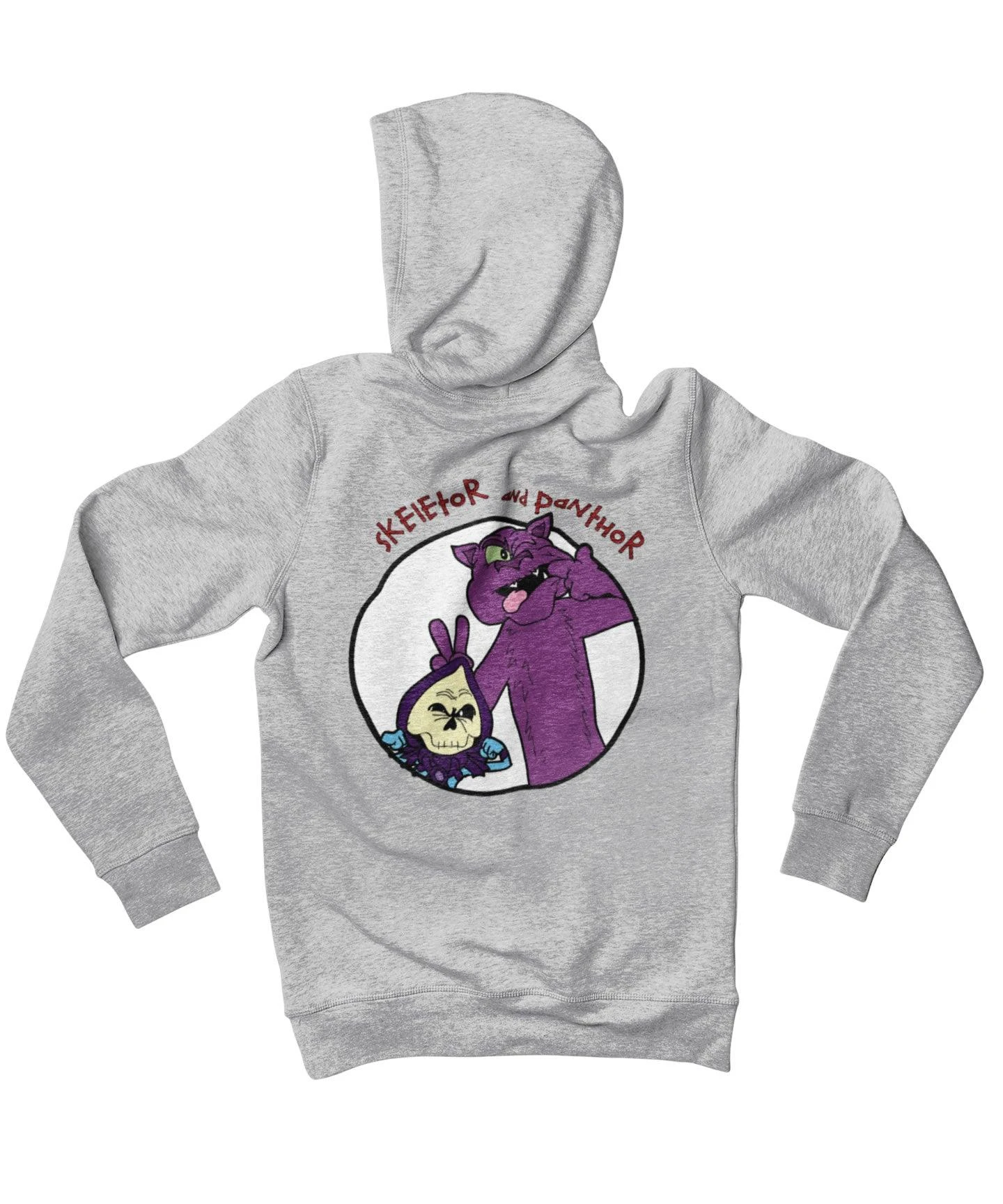 Top Notchy Skeletor And Panther Back Printed Hoodie 3 Top Notchy Skeletor And Panther Back Printed Hoodie - Image 3