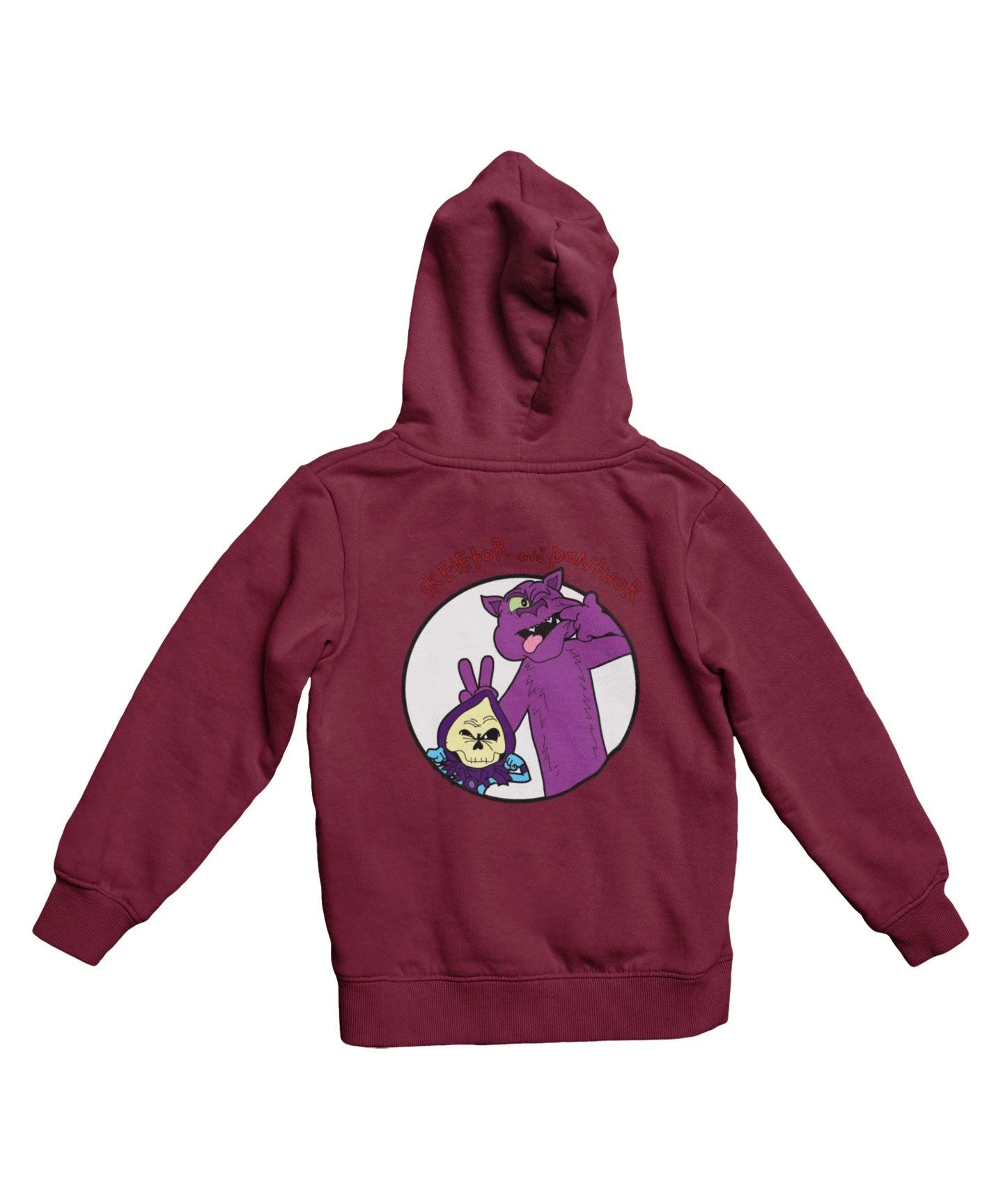 Top Notchy Skeletor And Panther Back Printed Hoodie 2 Top Notchy Skeletor And Panther Back Printed Hoodie - Image 2