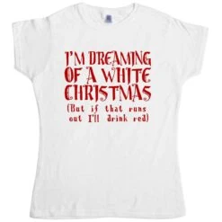 White Christmas Fitted Womens T-Shirt