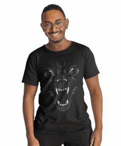 Wolf Face Tattoo Design Adult Unisex T-Shirt